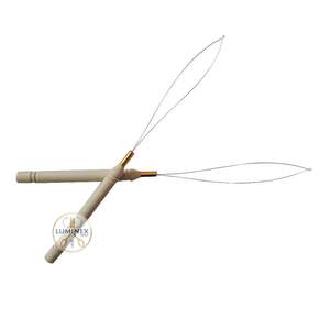 6 pinces à extensions de cheveux en acier inoxydable, aiguille à boucle, enfileur, crochet de tirage de fil, outil pour perles - Product Image 2