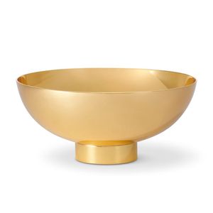 Durable brass <b>serving</b> <b>bowl</b> with deep base for mixing or <b>serving</b> <b>large</b> portions during family-style traditional meals - Product Image 2