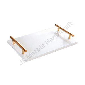 Plateau en marbre de créateur de qualité supérieure pour les fêtes, parfait pour servir des boissons, des apéritifs et des desserts à vendre - Product Image 1