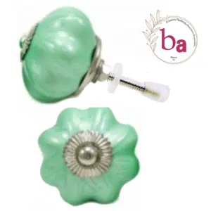 ลูกบิดเซรามิกสีเขียวจับนีออนสำหรับลิ้นชักตู้ลูกบิดดึง [CK ห้องครัวห้องนอนกลางแจ้งคลังสินค้าห้องนั่งเล่น - Product Image 1