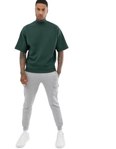 Camiseta de algodón peinado de 220Gsm para hombre, camiseta lavada de gran tamaño de manga corta de peso pesado, Material de lona 100%, suministro ODM - Product Image 6