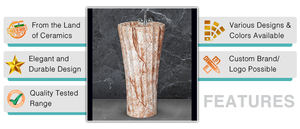 Factory Direct Ashirwad Ceramics Model 311 Stylish Glossy Designer Hand Wash <b>Basin</b> Pedestal Custom Logo Oval Shape Bathrooms - Product Image 3