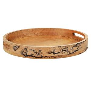Plateau rond en bois design avec motif artistique pour la maison et la cuisine, et pour servir des aliments et des boissons dans les restaurants et les cafés à domicile - Product Image 5