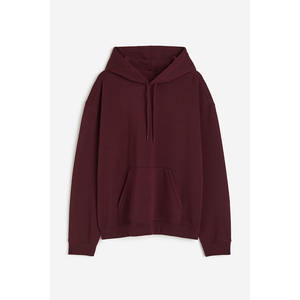 <b>Men's</b> Oversized Pullover <b>Hoodie</b> Custom LOGO Basic Blank Sweatshirts Thermal <b>Thick</b> Fleece 100% Cotton Plain Black Color - Product Image 1