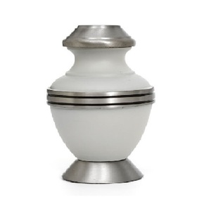 High Quality Brass Cremation <b>Keepsake</b> Urns With Gold Band And Brown Color Finished Metal Funeral Urns <b>For</b> Human <b>Ashes</b> - Product Image 3