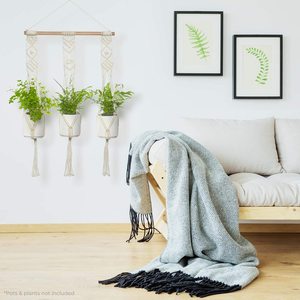 Jardinière suspendue d'intérieur, cintre pour plantes en macramé, cintres pour plantes d'intérieur et d'extérieur, corde de jute OEM - Product Image 5