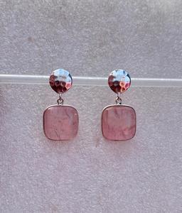 Pendiente de morganita de Plata de Ley 925, hermoso pendiente de mujer, pendiente de plata de morganita - Product Image 2