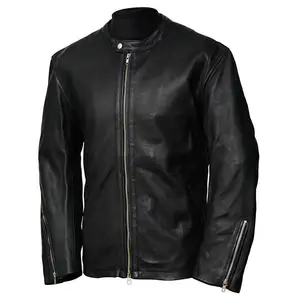 Veste de moto d'hiver pour hommes de haute qualité, vestes en cuir de vache personnalisées pour hommes, vestes en cuir de moto pour hommes par fournisseur du pakistan
