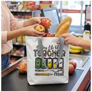 Bolsa de lona con diseño de carta de agradecimiento para profesores, bolsa de hombro reutilizable para compras, regalo divertido para el aula, uso diario, 27x37cm - Product Image 4