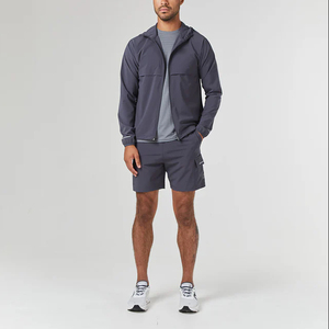 Tenues coupe-vent Ensemble en nylon Survêtement Porter veste de sport Coupe-vent zippé Couleur contrastée Ensemble de vêtements de jogging pour l'entraînement - Product Image 4