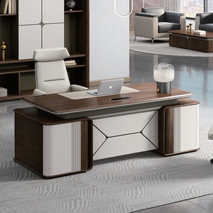 Bureau de direction moderne de luxe, bureau modulaire en bois pour PDG, poste de travail en forme de L, grand bureau de direction, ensemble de mobilier de bureau - Product Image 4