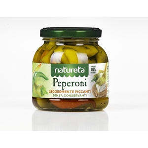 Peperoni Dolci Leggermente Piccanti Conservati in Salamoia Natureta 260g X 12pz Frutta - Product Image 1