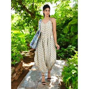 Women's Boho Silk Jumpsuit Comfortable Halter <b>Romper</b> Lightweight Summer Beachwear Flowy Overalls with Backless Festival Pants - Product Image 3