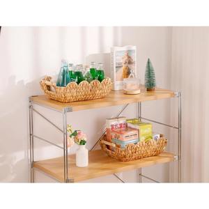 ตะกร้าทรงสแกลลอปพร้อมหูหิ้วไม้ ตะกร้าเก็บของทำมือ ขายส่ง เป็นมิตรกับสิ่งแวดล้อม ผลิตในเวียดนาม - Product Image 5