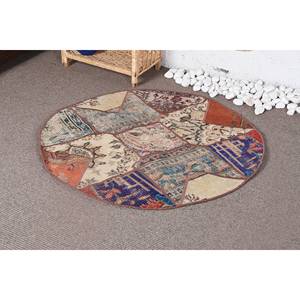 Alfombra de retales de lana clásica vintage 9x12 área grande para sala de estar o dormitorio beige con respaldo de látex - Product Image 3