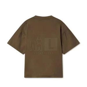เสื้อยืดทรงหลวมสำหรับผู้ชายเสื้อยืดทรงหลวมผ้าฝ้าย100% พิมพ์ลายโลโก้ใหม่ตามสั่งแนวสตรีท - Product Image 2