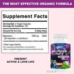 Cápsulas de Citrato de Magnesio para Adultos, las Mejores Personalizadas, para la Relajación Muscular, el Sueño, la Salud, el Aumento de Energía y el Refuerzo del Sistema Inmunitario - Product Image 2