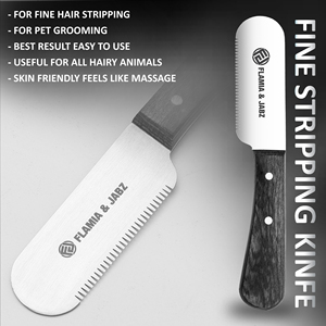 Juego de 6 herramientas de aseo para perros de acero inoxidable ecológicas con peines con mango de madera para limpieza de mascotas - Product Image 4