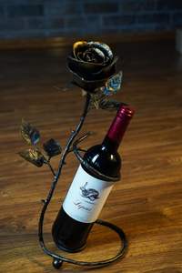 Modern Gold Aluminum Vintage Eco-Friendly Floral Pattern 3L Capacity <b>Wine</b> Bottle Holder Decorative Party Table Top <b>Rack</b> - Product Image 6