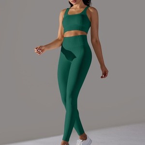 Ensemble de yoga d'hiver pour femmes grandes tailles, soutien élevé, respirant, logo frontal, vêtements de yoga de fitness, collants - Product Image 2