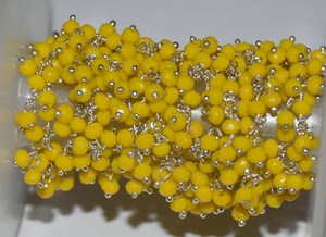 Top Quality Silver Plated Yellow Cluster Glass Beads Cluster <b>Rosary</b> Chain Thick <b>Rosary</b> Chain for Jewelry Bracelet Making - Product Image 4