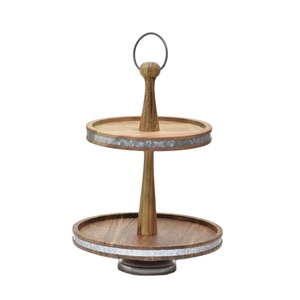 Vente en gros à 3 étages en bois d'acacia Support à gâteau en bois naturel de haute qualité Support moderne et créatif pour gâteaux et pâtisseries - Product Image 3