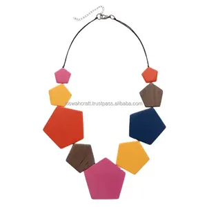 Collar de resina hecho a mano de estilo profesional y de moda para niñas, superventas, cadena de piedra colorida, collares de cadenas de moda de la India - Product Image 6