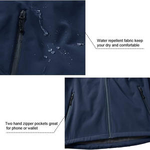 เสื้อแจ็คเก็ตกันลมกันน้ำสำหรับผู้ชาย, เสื้อแจ็คเก็ตบุนิ่มอเนกประสงค์กันน้ำสำหรับกีฬาและการทำงานกลางแจ้งกันลมยืดได้ - Product Image 4