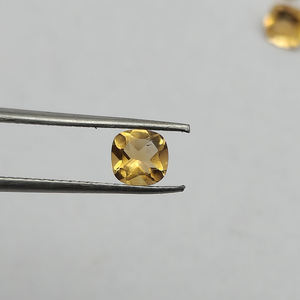 เบาะซิทรีนสีทองธรรมชาติขนาด5x5มม. 0.49สีเหลืองเครื่องประดับทำอัญมณีอัญมณีหลวมตัดแบบแฟนซี - Product Image 5