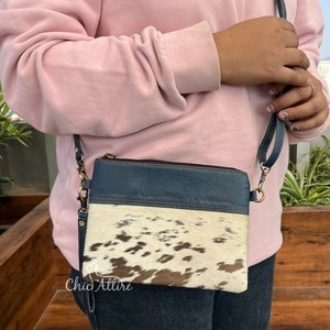 กระเป๋าถือหนังมีสไตล์สำหรับผู้หญิงมีสายคาดกระเป๋าช้อปปิ้งกระเป๋าหนังวัวสุดเก๋กระเป๋าขนสัตว์ - Product Image 1