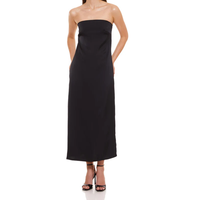 Nouvelle Arrivée 2025 – Robe Longue Plissée en Satin Tissé Naturel pour Femme, Qualité Supérieure, Sexy, Fermeture Éclair au Dos, Motif Uni, Sans Manches