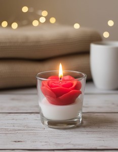 Bougie en cire de soja dans un verre rose spéciale Saint-Valentin, bougie romantique dans un verre, idéale pour la décoration de la maison, cadeaux de bougies disponibles au prix de gros - Product Image 1