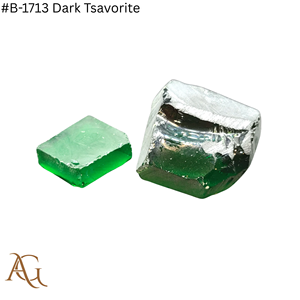 Nano Lab Grown Rough # B 1713 Tsavorite foncé de couleur verte, qualité facettée, gemme lapidaire, coupe synthétique, simulée, créée en laboratoire - Product Image 2