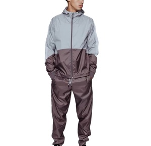 Conjunto de chándal cortavientos informal estampado con capucha personalizado éxito de ventas OEM al por mayor conjunto de invierno para hombre 100% algodón ligero - Product Image 2