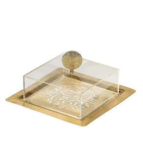 จานทรงโดมเค้กโลหะคะแนนสูงมาใหม่พร้อมแก้วเซิร์ฟเวอร์เค้กวันเกิด - Product Image 3