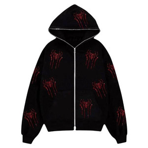 Sweat à capuche strass personnalisé direct d'usine pour les femmes Streetwear pull surdimensionné Logo personnalisé - Product Image 5