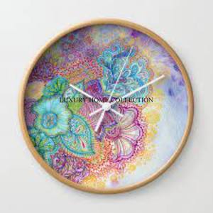 Relojes de pared de madera decorativos de Estilo Vintage rústico con patrones ornamentados y acabados envejecidos perfectos para cocinas - Product Image 5