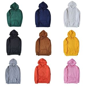 Sweats à capuche unis avec broderie personnalisée du logo OEM Pulls à capuche unisexes vierges en coton et polyester épais pour hommes - Product Image 3