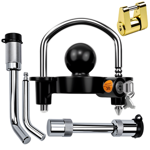 Vypart Kit de verrouillage noir en U pour attelage de remorque avec verrous de goupille de récepteur 1/2 et 5/8, système de sécurité pour attelage de remorque - Product Image 1