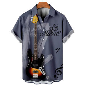 Impression musicale Guitar Oversized T-Shirts Men DTG Print Streetwear Graphic Tees haute qualité Size Custom Men's Clothing T-Shirt - Product Image 2