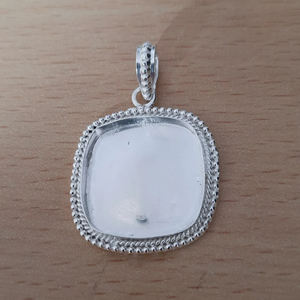 Colgantes de plata de ley 925 para mujer, de 11 MM de bisel accesorio de ajuste, taza de collar cuadrado de diseño, accesorios de joyería - Product Image 2