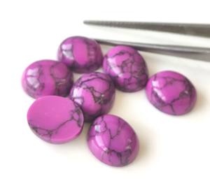 3x5mm-20x30mm อัญมณีทรงหลังแบนหลวมสำหรับทำเครื่องประดับอัญมณีอัญมณีฮาวไลท์สีม่วงสังเคราะห์คุณภาพสูง - Product Image 5