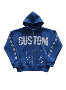 Sudaderas Extra Grandes con Capucha, Diseño con Tachuelas, 100% Algodón Felpa, Ecológicas, de 400g, con Logotipo Personalizado Serigrafiado - Product Image 2