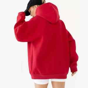 <b>Top</b> Selling <b>Women</b> <b>Winter</b> Long Velour Oversized Hoodie Plain Dyed Streetwear Solid Drop Shoulder Customised Logo Printing - Product Image 4