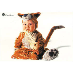เสื้อโค้ทขนสัตว์เทียมลายเรียบสำหรับสัตว์เลี้ยง ยี่ห้อ Tom Arma รุ่น Baby in Cat Costume ทำจากโพลีเอสเตอร์ เหมาะสำหรับวันฮาโลวีน วันหยุด และการถ่ายภาพ - Product Image 1