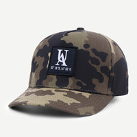 Sombrero de caza para hombre de fabricante, parche tejido de 5 paneles con logotipo, gorra de béisbol de camuflaje táctico