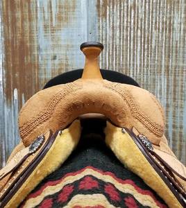 อานทรงถังหนังสไตล์ตะวันตกสำหรับขี่ม้าทำด้วยมือแบบ100% - Product Image 2