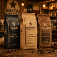 AT PACK USA en Stock, Paquete de 10 Bolsas para Granos de Café de 8oz/12oz/16oz, Personalizables, con Válvula de Desgasificación, Material MOPP/VMPET/PE, Muestras Gratis