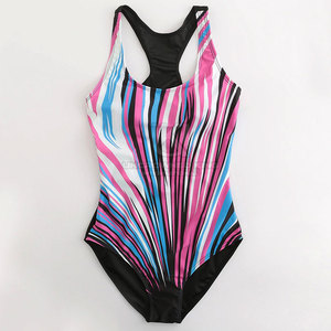 Comfortable Color Contrast Breathable Women Swimming Suit Sustainable Seamless Swimming Suit - Product Image 3