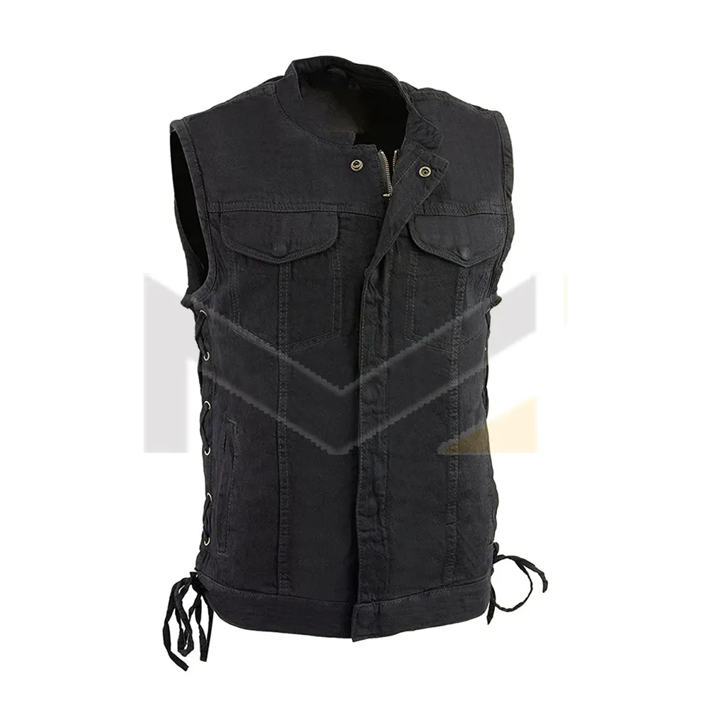 Latest Style Wholesale Cheap Price High Quality Men Washed Black Sleeveless Jean Casual Vest For Men